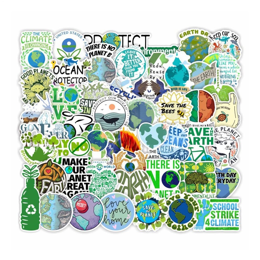 Eco-Friendly Stickers - 50 Pack
