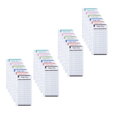 Budget Tracking Cards, 24-Piece Paper Set, Six-Hole Loose-Leaf