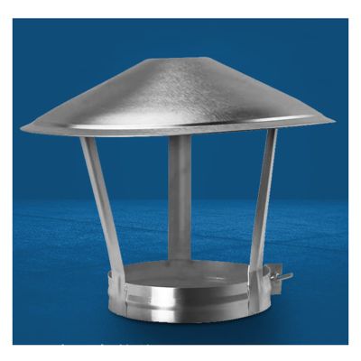 All-Weather Chimney Cap, Windproof Stainless Steel Cone Exhaust Cap for Round Chimneys, 26 cm Diameter