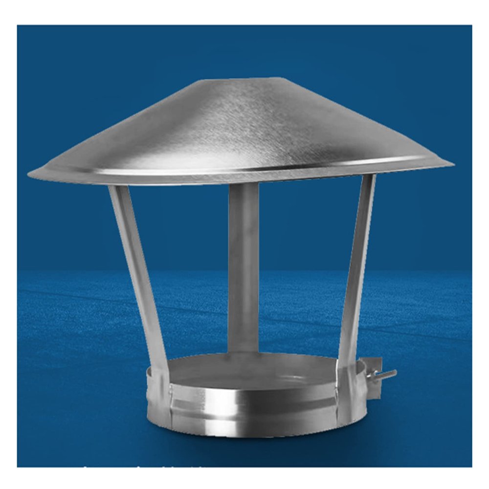 All-Weather Chimney Cap, Windproof Stainless Steel Cone Exhaust Cap for Round Chimneys, 26 cm Diameter