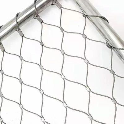 304 Stainless Steel Cable Mesh, 10 x 10 cm, 2 mm Wire, Flexible, for Balconies, WGHGCF (1 x 8 m/3.3 x 26.2 ft)