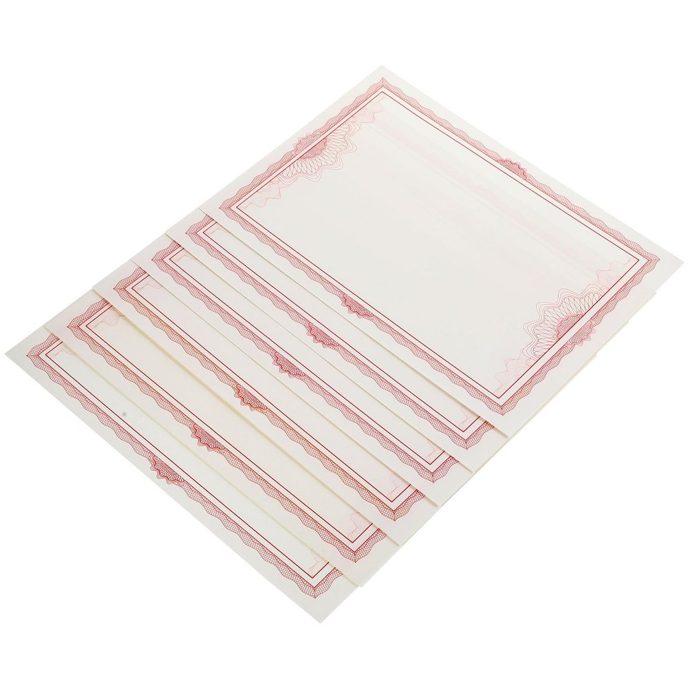 Alasum 6 Sheets Pink A4 Certificate Paper with Rounded Corners, Writable and Printable, Blank Award Sheets for School Prizes and Honors
