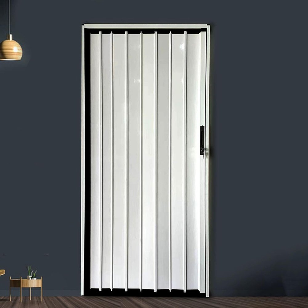 Aluminum Folding Interior Door with Lock and Hardware, Custom Size (H 215 cm, W 60 cm)