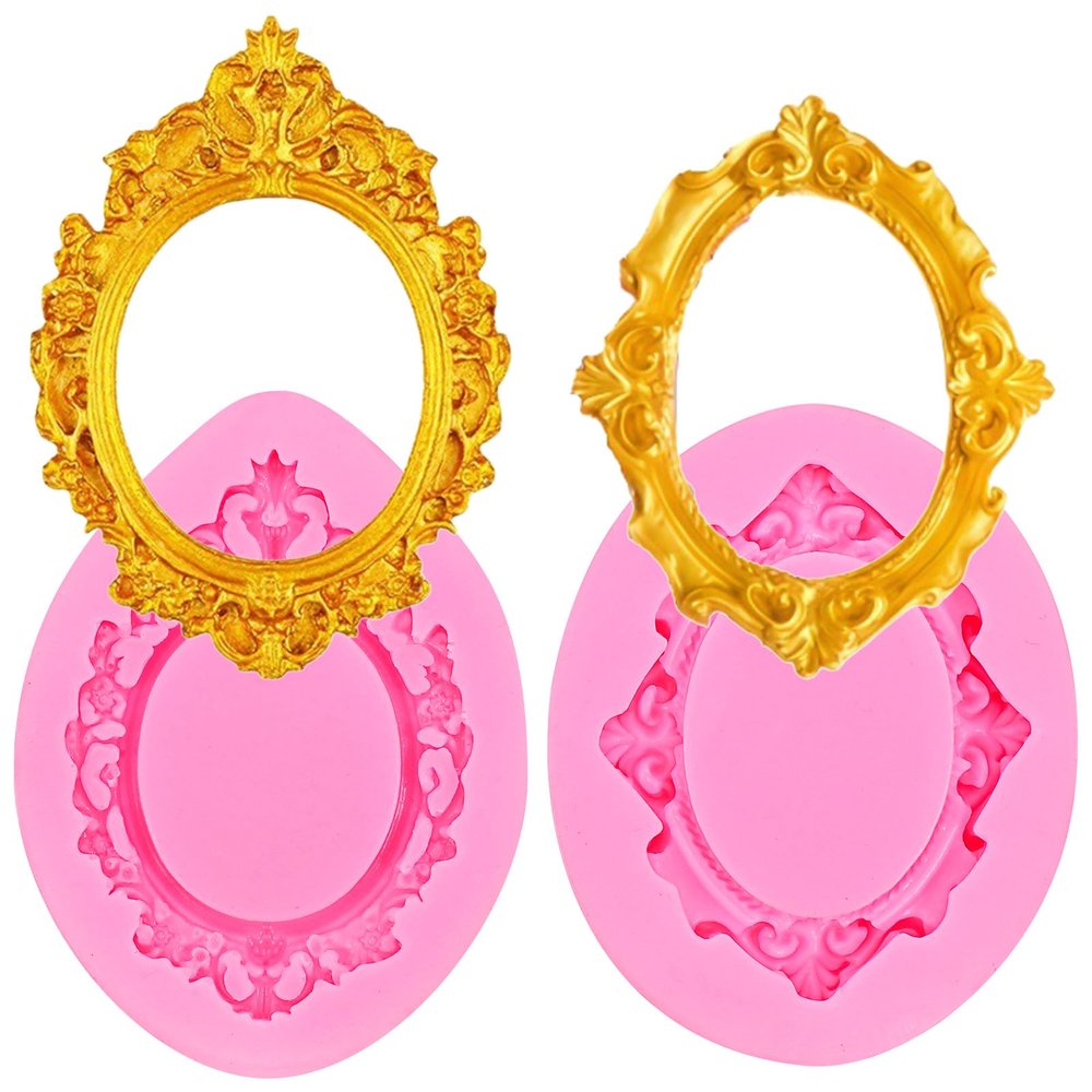 2-Piece Mini Vintage Frame Silicone Mold