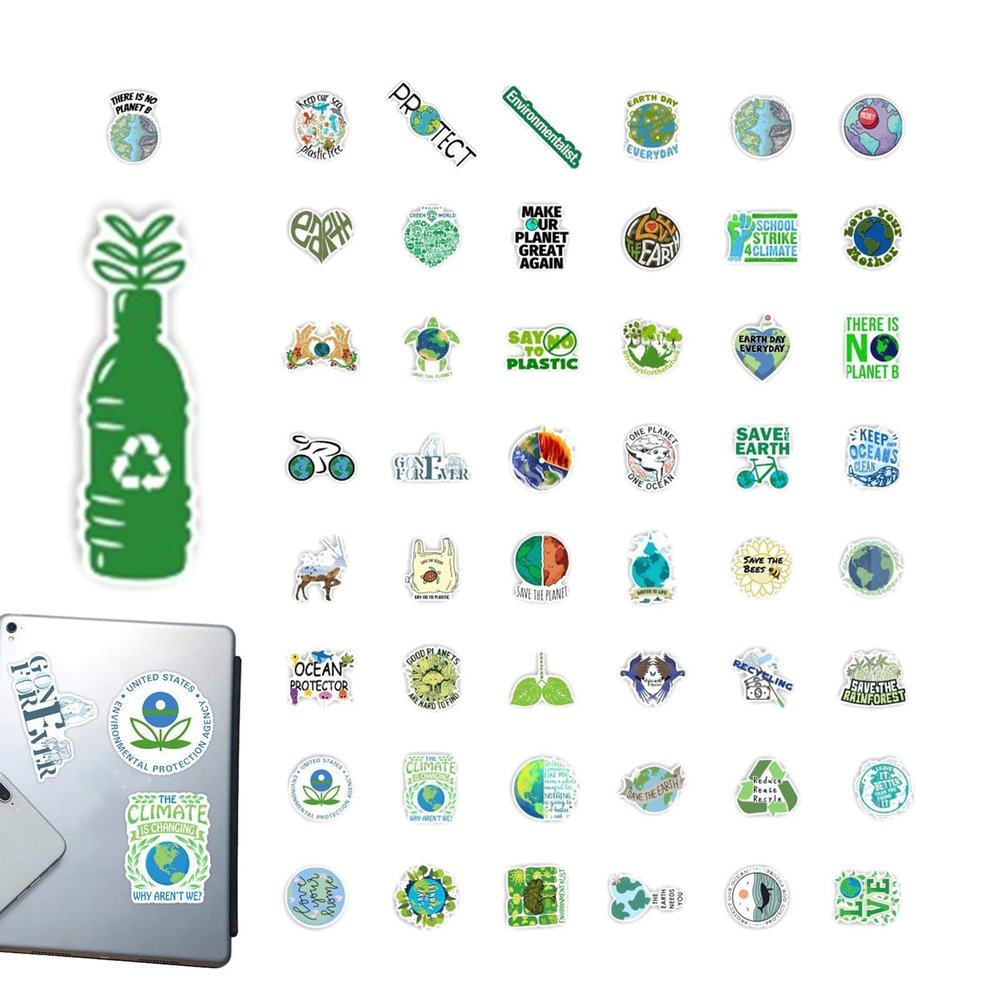 Reusable Environmental Protection Stickers, 50 Pack