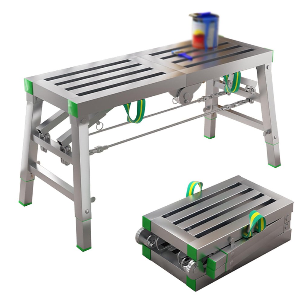 Work Platform with 400 kg Load Capacity and Adjustable Height, 5 Height Settings (C, 200 x 40 cm)