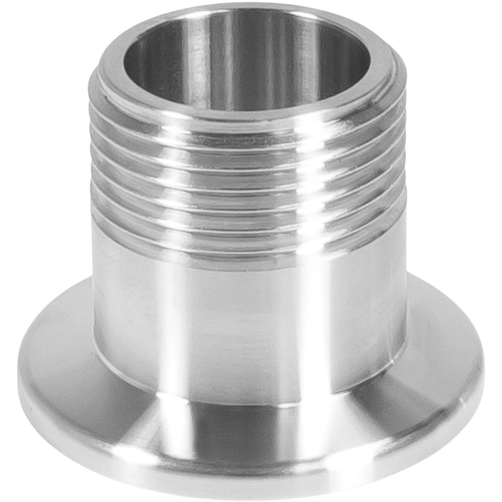 2-Piece Stainless Steel BSPT Male Adapter, DN16 to DN50 Flange Vacuum Connection for ISO-KF Flanges (KF-40, 1-1/4 in.)