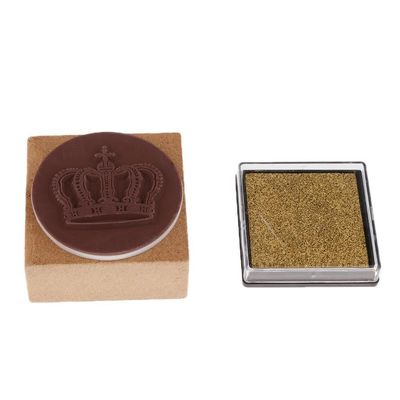Wooden Stamp with Crown Pattern