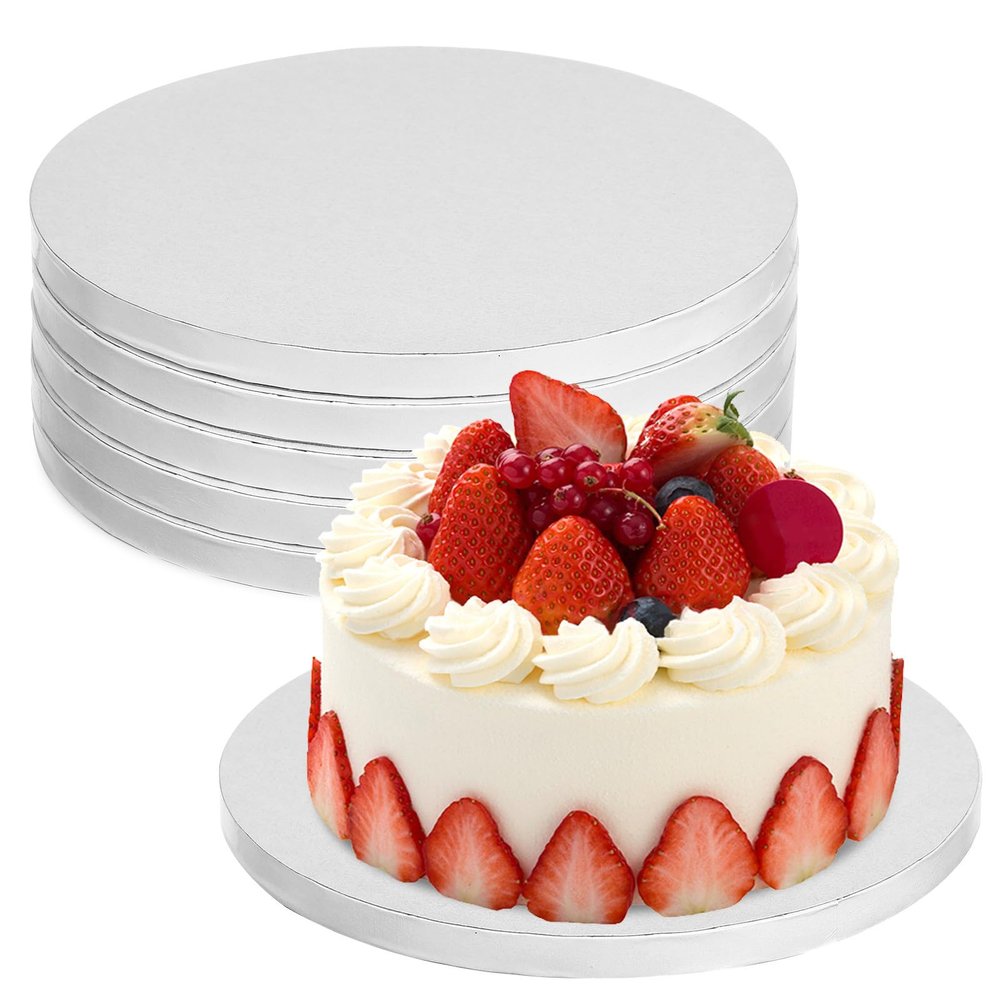HAKIDZEL 6-Pack 8-Inch Round Corrugated Cardboard Cake Boards
