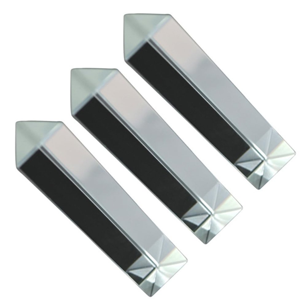 FRCOLOR 3-Piece Optical Glass Triangular Prisms for Photography and Physics Classes, Easy to Use, Educational for Architecture