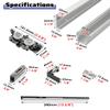 Hidden Sliding Door Hardware, Space-Saving Trackless System for Concealed Rooms, Compatible with 40–50 mm Bypass Cabinet Panels view 3