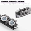 Hidden Sliding Door Hardware, Space-Saving Trackless System for Concealed Rooms, Compatible with 40–50 mm Bypass Cabinet Panels view 4