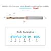 1-Piece CNC Spiral Reamer with Fixed Shank, Blind Hole, Flat Back, Lower Cutting Edge, 9.1–12 mm view 2