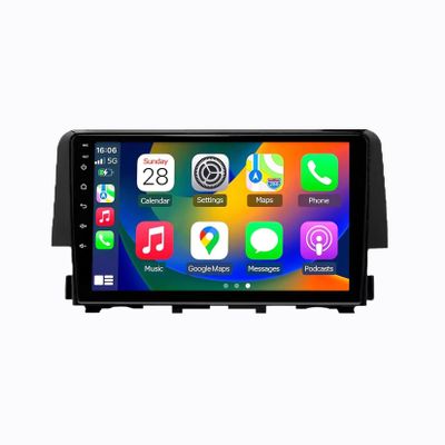 2-DIN Touchscreen Stereo for Honda Civic 2016–2019, Bluetooth/FM Radio, Mirror Link, USB, AUX, TPMS and Steering Wheel Control, 8-Core, 8GB+256GB