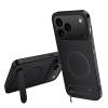 Lzzox Protective Case for Honor 600 Pro, Stand, Magnetic, Wireless Charging, Camera Protection, Carbon Texture, Anti-Fingerprint Back (Black, 600 Pro) view 1