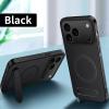 Lzzox Protective Case for Honor 600 Pro, Stand, Magnetic, Wireless Charging, Camera Protection, Carbon Texture, Anti-Fingerprint Back (Black, 600 Pro) view 2