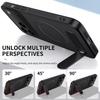 Lzzox Protective Case for Honor 600 Pro, Stand, Magnetic, Wireless Charging, Camera Protection, Carbon Texture, Anti-Fingerprint Back (Black, 600 Pro) view 4