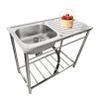 ZQFHSX Large Commercial Kitchen Sink, Single-Basin Stainless Steel view 1