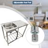 ZQFHSX Large Commercial Kitchen Sink, Single-Basin Stainless Steel view 4