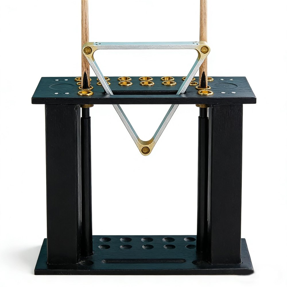 Freestanding Wooden Cue Stand for Pool Cues and Fishing Rods