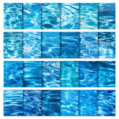 24 Sheet Scrapbook Paper Set - Water Wave Design