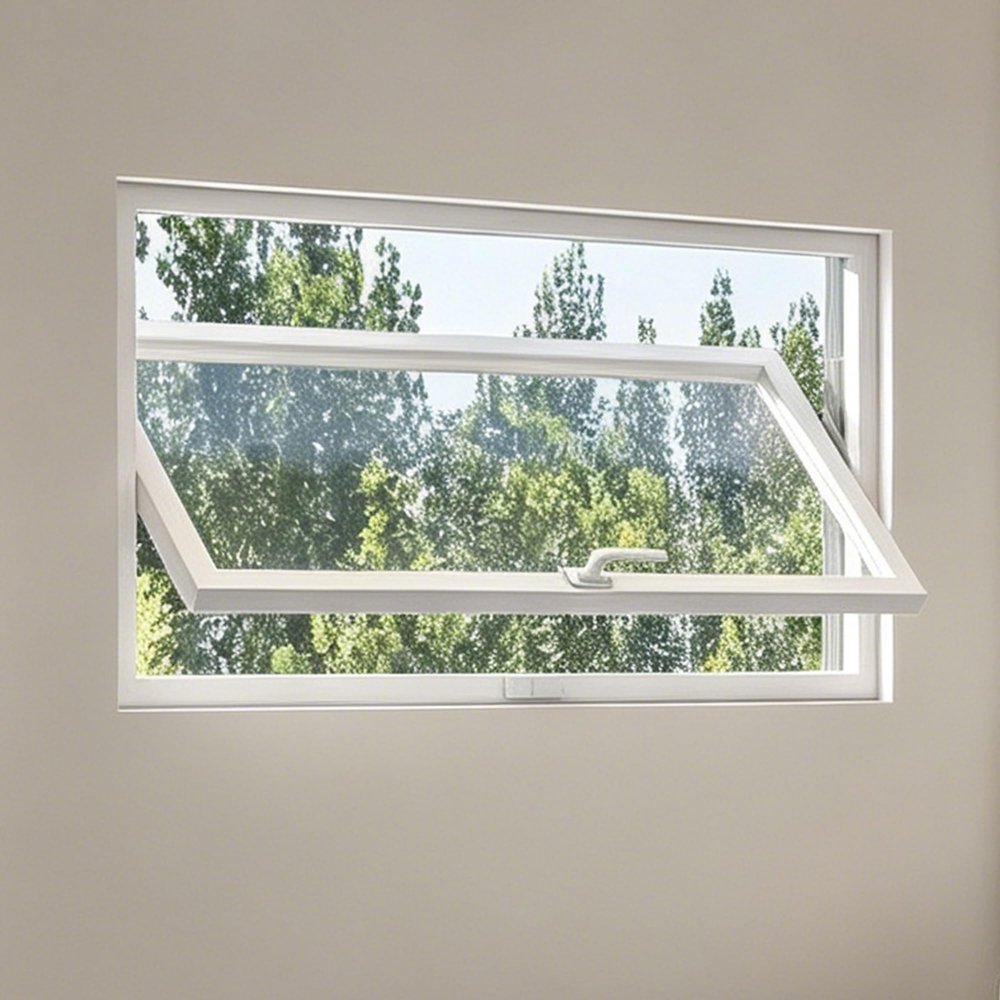 CUXAHO 360° Rotating Rectangular Window, Aluminum Alloy Frame with 5 mm Tempered Glass, Basement & Bathroom Window, Shed, White, 60 x 70 cm
