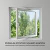 CUXAHO 360° Rotating Rectangular Window, Aluminum Alloy Frame with 5 mm Tempered Glass, Basement & Bathroom Window, Shed, White, 60 x 70 cm view 3