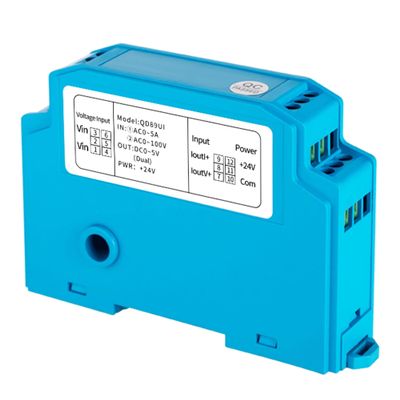 DC24V AC Current/Voltage Transmitter, 0-1A/0-10A/0-100A/0-100V/0-500V to 4-20mA/0-10V/0-5V RS485 (AC 0-10A)