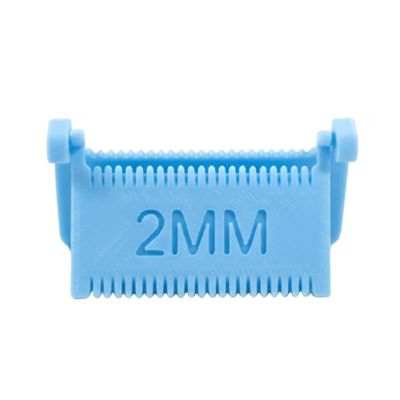 RhineCart Basics Snap-On Sewing Ruler, Non-Slip Needle Measuring Tool with Clips for Beginners, Patchwork, Mending, and Embroidery (Blue, 2 mm)