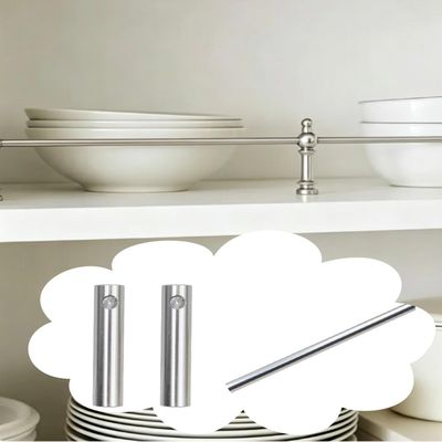 Shelf Railing Edge Guard for Kitchen Cabinets, Silver-B, 18 in/45.7 cm