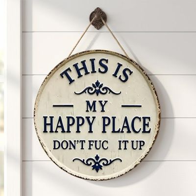Happy Place Vintage Metal Sign