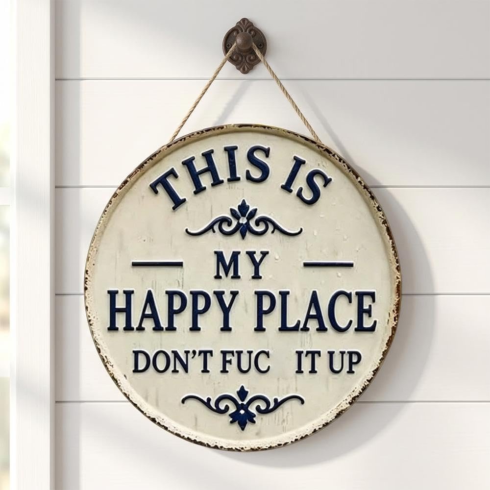 Happy Place Vintage Metal Sign