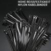 Reusable Black Cable Ties, 500 x 7.6 mm, Wide, 20-Pack, UV-Resistant Nylon, Adjustable (BRT500) view 3