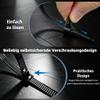 Reusable Black Cable Ties, 500 x 7.6 mm, Wide, 20-Pack, UV-Resistant Nylon, Adjustable (BRT500) view 4