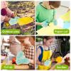 POOIQX 1 Pair Kids' HPPE Cut-Resistant Gloves, Level 5 Protection, for Gardening and Crafts, Flexible, Yellow, XXS view 3