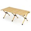 HOMASIS Portable Folding Camping Table for 4–6 People, Roll-Up Pine Wood Picnic Table with Carrying Bag view 1