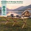HOMASIS Portable Folding Camping Table for 4–6 People, Roll-Up Pine Wood Picnic Table with Carrying Bag view 4