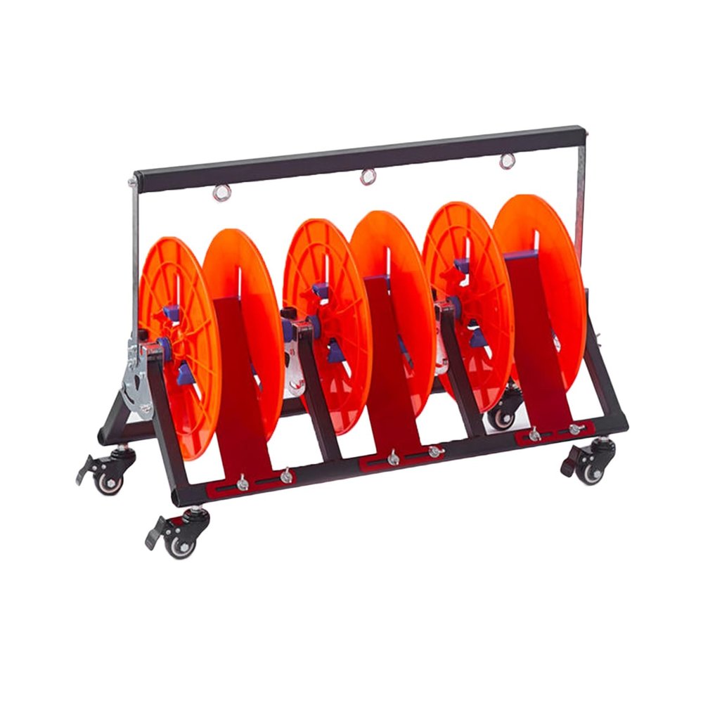Folding Wire Spool Stand with Wheels, 100 kg Capacity