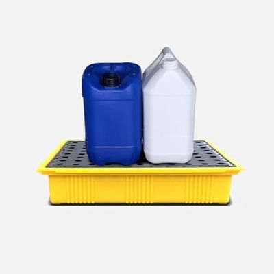 Drum Containment Pallet, Modular Spill Platform with Grating (120 x 120 x 18 cm)
