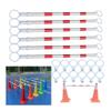 WTLONBF Telescoping Traffic Cone Bar, 4.1 to 6.6 ft, 6-Pack, Extendable Cone Barrier Posts with End Caps for Parking Areas, Walkways, Driveways and Road Construction, Red and White view 1