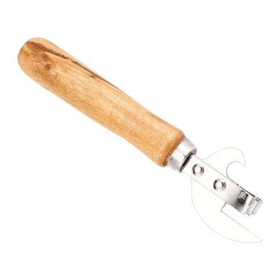 Manual Can Opener with Wooden Handle