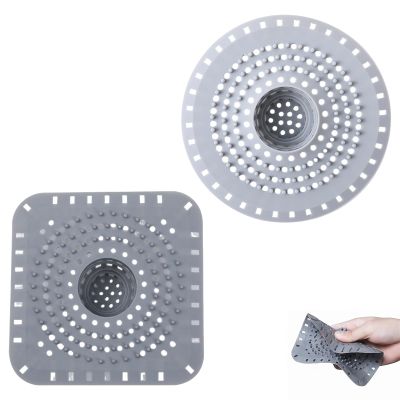 2-Piece Silicone Drain Strainer Set (Square & Round)
