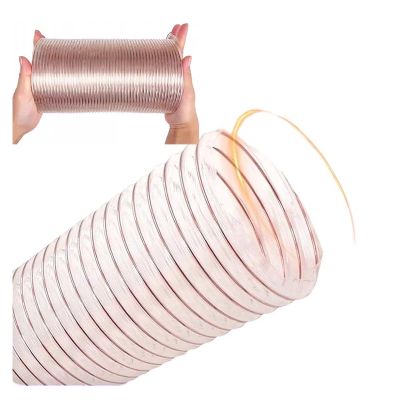 Flexible PU Woodworking Dust Collection Hose, Clear, 2050 mm, Puncture-Resistant