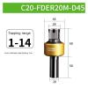 Floating Reamer Shank, Automatic Centering, ER Tool Holder, 1 Pc (C20-FDER20M-D45) view 2