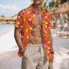 Men's Short-Sleeve Hawaiian Shirt – Floral Summer Beach Shirt view 3