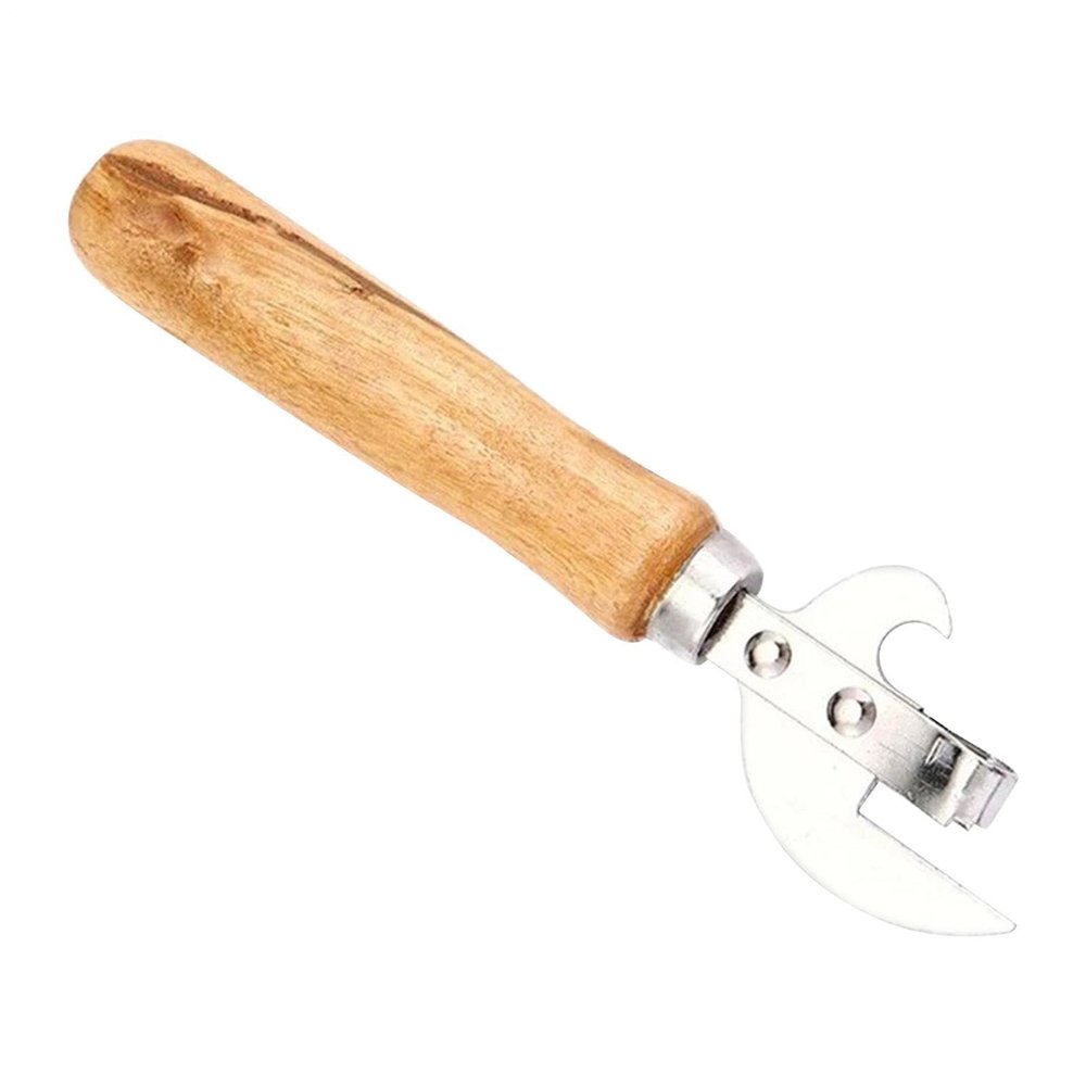 Manual Can Opener with Wooden Handle