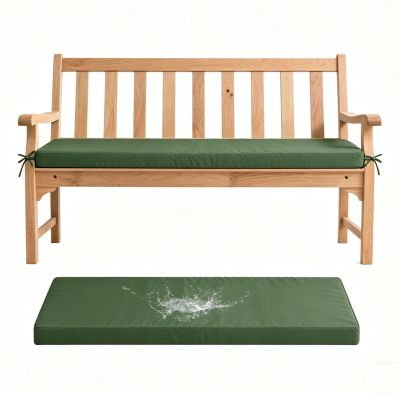 5 cm Thick Green Bench Cushion, 95 x 35 cm
