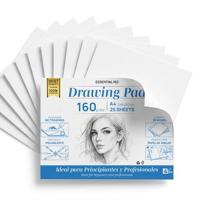 SIDI - Professional A4 Sketch Paper 160g/m², 25 Sheets