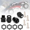 RC Car 12 mm to 17 mm Wheel Hex Conversion Adapters for D4 94123 1/10 Car, Black view 2