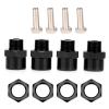 RC Car 12 mm to 17 mm Wheel Hex Conversion Adapters for D4 94123 1/10 Car, Black view 3